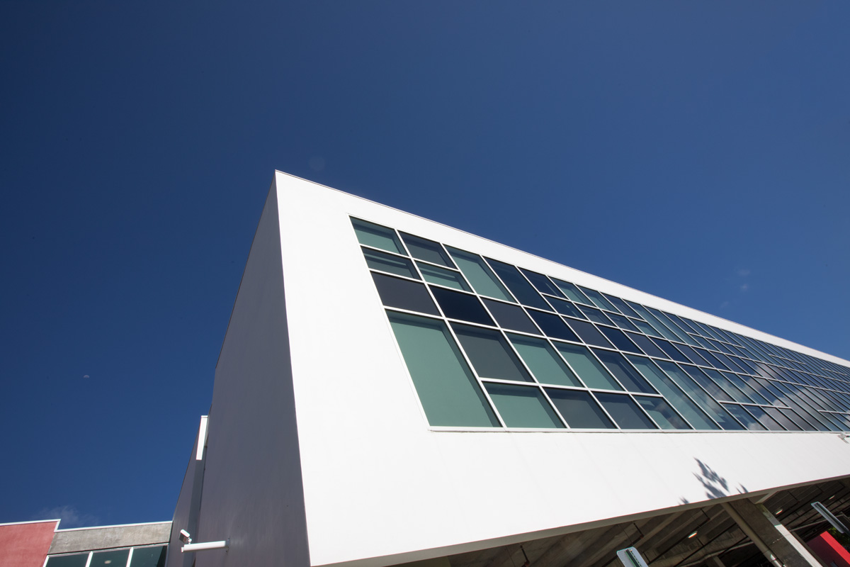 Architectural view of the Mater Academy stem charter high school in Miami, FL